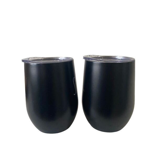 Rae Dunn Black Halloween SPOOKY & BOO black drinkware cups Tumblers - Picture 4 of 8